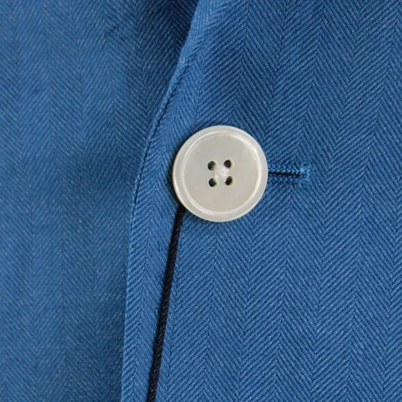 Cardinal of Canada NWT Wool / Silk Sport Coat Size 40S US In Blue Herringbone